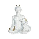 Estátua do Deus Pan - Verde com Efeito Dourado - Resina Artesanal