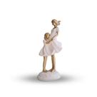 Estátua Enfeite Mulher Gravida Com Filha 25 Cm - Em Gesso