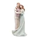 Estátua Família 3 Pessoas Resina Wolff Tons Pastel 25cm