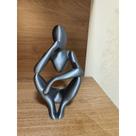 Estatua Figura Pensativa 16,5 Cm Decorativa Cor Inox