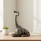 Estátua Girafa Enfeite de Mesa Cinza 31cm Para Sala e Escritório VÁRIAS VARIEDADES