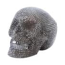 Estátua Grande De Crânio Prateado Em Resina, Ornamentos Decorativos De Halloween, Escultura Para