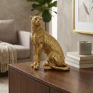 Estátua Guepardo Chita Resina Dourado Enfeite Decoração Sala Estátua Guepardo Chita Resina Dourado Enfeite Decoração Sala