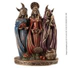 Estátua Hécate Deusa Tríplice Colorida Em Resina