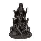 Estátua Hécate Deusa Tríplice Sentada Preta em Resina