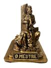 Estatua Maçonaria Mestre Maçom Dourado Envelhecido em resina 15x12