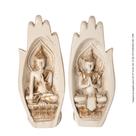 Estátua Mão Buda Hindu em resina bege
