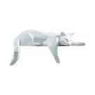 Estátua Moderna Geométrica De Gato Branco E Preto Para Decoração De Mesa Ou Prateleira Em Casa Ou