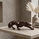 Estátua Pantera Quartzo Marrom Envernizado Alto Padrão Peça Decorativa De Luxo AVB DECOR Estátua Pantera Quartzo Marrom Envernizado Alto Padrão Peça Decorativa De Luxo AVB DECOR