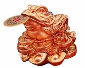 Estátua Sapo Da Fortuna Com 1 Moeda Chinesa/kaeru/chánchu