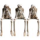 Estátuas de Halloween Thyle, conjunto de 3 estatuetas de esqueleto em resina Estátuas de Halloween Thyle, conjunto de 3 estatuetas de esqueleto em resina