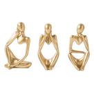 Estátuas decorativas FJS Gold Decor Thinker, conjunto de 3 resinas