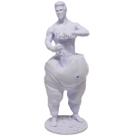 Estatueta 3d Homem Esculpindo Seu Corpo Slimfat 18 cm Branco