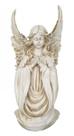 Estatueta Anjo Protetor Orando Cor Branco Envelhecido