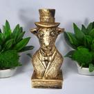 Estatueta Baphomet - Bode com Cartola Resina Dourado