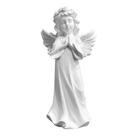 Estatueta branca de resina de anjo orando com 30,5 cm de altura