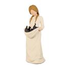 Estatueta Cat Lover, escultura em resina, mulher segurando 15 cm