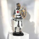 Estatueta Cavaleiro Templário Colorido 16cm - Decoração Medieval
