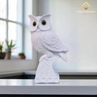 Estatueta Coruja no Galho 16 Cm Gesso Premium Peça Decorativa Artesanal Pintura DIY AVB DECOR Estatueta Coruja no Galho 16 Cm Gesso Premium Peça Decorativa Artesanal Pintura DIY AVB DECOR