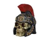 Estatueta Crânio Caveira Gladiador Resina Decoração Estatueta Crânio Caveira Gladiador Resina Decoração