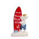 Estatueta Creative Resin Surfing Dog, escultura 3D de desenho animado Estatueta Creative Resin Surfing Dog, escultura 3D de desenho animado