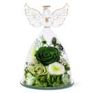 Estatueta de anjo preservada Rose Forever Flower em vidro