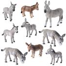 Estatueta de brinquedo Deekin Donkey, 9 peças de PVC realista para animais de fazenda