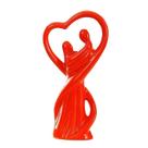Estatueta de cerâmica Red Couple Embrace Sculpture 13,5 cm x 26,5 cm