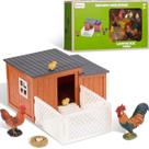Estatueta de frango de Páscoa Toy Skylety Farm Action 9 peças