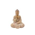 Estatueta de resina Sculpture Zen Buddha de 18 cm criativa em forma de madeira