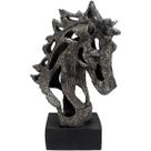 Estatueta Decorativa Cabeça De Cavalo Vazado Em Resina 30cm
