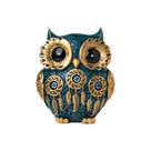 Estatueta decorativa de coruja TOHLUCS Vintage azul e dourado