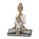 Estatueta Decorativa Mãe Menino Casa Meditação Mesa Sala