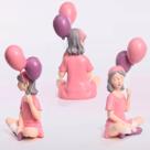 Estatueta Decorativa Presente Quarto De Menina Enfeite Elegante - Resina Cor Rosa