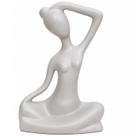 Estatueta Decorativa Yoga Cerâmica Moderna Feminina Sala Luxo Escultura Abstrata Meditação Minimalista Decoração Sala Aparador Estante Sala Estar