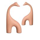 Estatueta Dupla de Girafas em Cerâmica Decorativo Home Argila