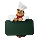 Estatueta Enfeite Cozinha Cozinheiro Com Lousa Pequeno Estatueta Enfeite Cozinha Cozinheiro Com Lousa Pequeno