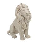 Estatueta Escultura Estátua Enfeite Leão Decorativo Casa Sala Quarto Escritório Mesa Rack Estante Decoração Presente Bege Claro Resina Consultório