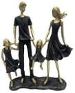 Estatueta Família Com Duas Filhas Meninas Decoração