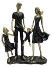 Estatueta Família Menina E Menino Resina Presente Decoração