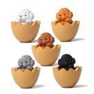 Estatueta fofa de cachorro de pelúcia de PVC em casca de ovo para jardim 2,8 x 3,3 cm Estatueta fofa de cachorro de pelúcia de PVC em casca de ovo para jardim 2,8 x 3,3 cm