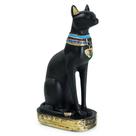 Estatueta Gato Egipcio Bastet Sentado Grande Deus da Fertilidade Egito de Resina - Decore Casa