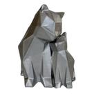 Estatueta Gatos Mãe e Filho Geométrico (Low Poly) Tamanho P
