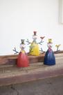 Estatueta GwG Outlet, conjunto de bonecos de neve de metal reciclado, 20 cm H
