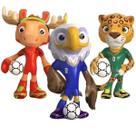 Estatueta Mascote Copa Futebol Mini Boneco Colecionável Infantil entrega rápida