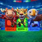 Estatueta Mascote Futebol Copa Mini Boneco Decorativo Coleção presente