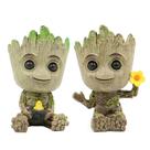 Estatueta modelo em miniatura Mini Groot Home Decor, conjunto de 2 peças