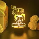 Estatueta plug-in USB Night Light Cuphead com base acrílica Estatueta plug-in USB Night Light Cuphead com base acrílica