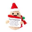 Estatueta qyqkfly Mini de presente de batata positiva tricotada 5x3x10cm