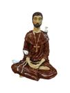 Estatueta São Francisco de Asis Meditando de Resina Decorado